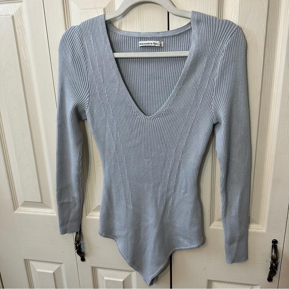 Abercrombie & Fitch Bodysuit Elevated Ribbed Knit Long Sleeve Womens Size Large